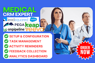 setup medical crm pega onpipeline keap creatio veeva leadsquared medical crm