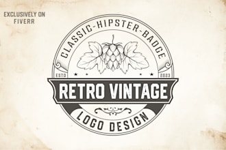 create a retro and hand drawn vintage logo