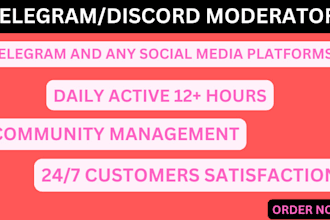 be your telegram community discord moderator
