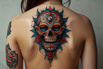 draw an old school tattoo style artwork for you
