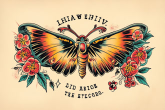 create any design in traditional tattoo or old school style