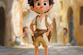 draw you a cartoon portrait in disney cartoon style