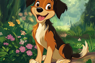 design a custom disney pet portrait illustration