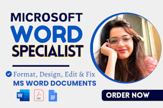 format, edit, type, create, design microsoft word document