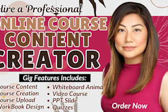 create online course content, curriculum, whiteboard animation, video course