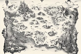 make an illustrated location map, floor plan, fantasy or treasure map