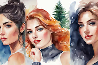 draw your portrait in a watercolor