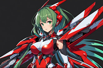make anime, mecha, pop art ,fan art and original character