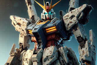 draw awesome gundam, mecha, robot fanart for you
