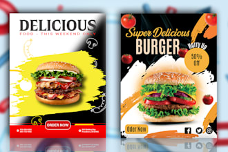do custom professional, club, food, sports, business flyer for you
