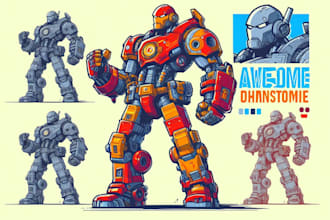 draw robot characters or concept art for you
