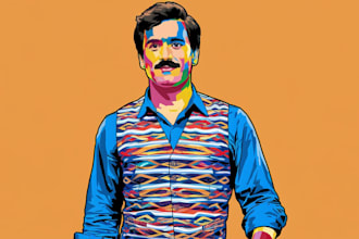 make an awesome and colorfull wpap pop art illustration