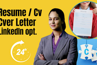 write professional ats resume, CV, cover letter, and linkedin optimization