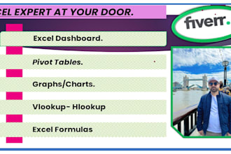 create excel dashboard,pivot table,vlookup,charts and graphs