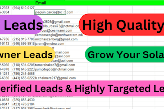 collect high quality solar homeowner leads, contact list, verified and targeted