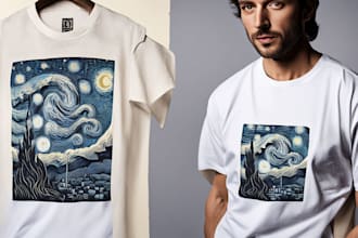 make a awesome linocut illustration and t shirt design