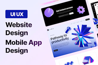 do mobile app ui ux design, website ui ux design in figma