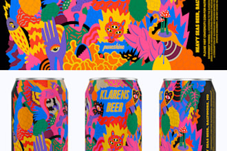 create a colorful craft beer packaging design