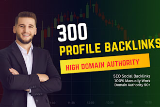do 300 SEO profile backlinks with high domain authority