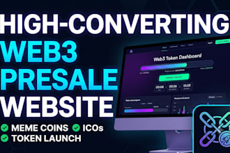 build web3 crypto token presale meme coin ico landing page website