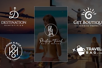 design modern travel, hotel, vacation and agency logo