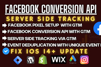 fix or setup facebook pixel conversion api,server side tracking with gtm