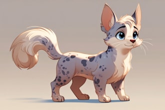 design a custom disney pet portrait illustration