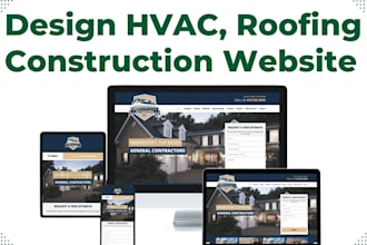 design hvac, roofing, construction, real estate, plumbing, contractor website