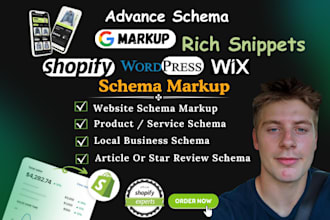 do advanced schema markup, rich snippets, structured data on shopify, wix