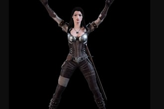 buildup 3d model from sketch,fix character error,ue5 rigging setup,8k rendering