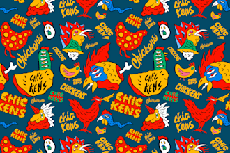 create a seamless repeat pattern design with my style