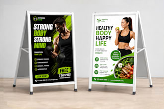design a frame sign sandwich board or parking signage