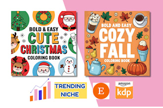 design bold and easy coloring book for amazon KDP