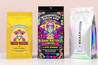 design stunning pouch, mylar bags food packaging with custom labels