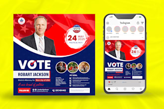 do election political social media posts, banners, and flyers