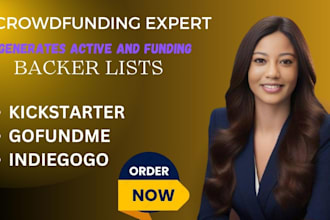 generate verified crowdfunding backers list for kickstarter, gofundme, indiegogo
