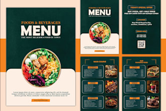 do an amazing menu design, food menu, restaurant menu design