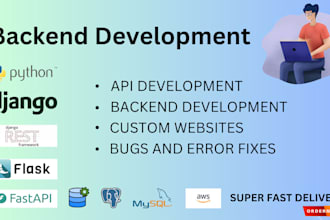 develop rest apis and web apps using flask, django, fast API, python