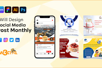 design social media posts for facebook and instagram monthly