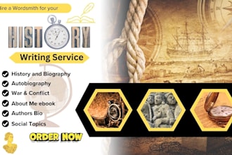 write an inspiring history, biography, authors bio, case studies, memoir ebook