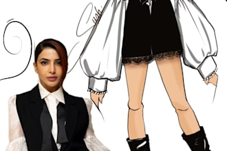 do technical sketch and fashion illustration for you