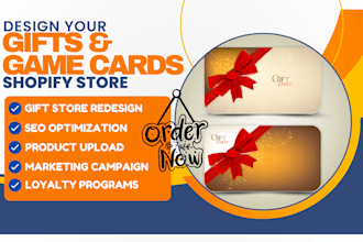 design a gift shopify store gift card store gift shop tradable game card website