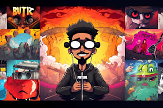 design cartoon cover art, single, mixtape or album cover