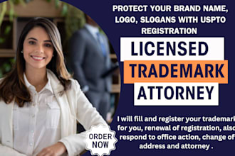 do trademark filing as your trademark attorney for your brand name logo on uspto