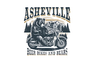 beer bears motor bikes logo design