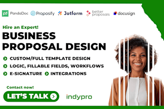 create business proposals in pandadoc, proposify, jotform, better proposal, pdf