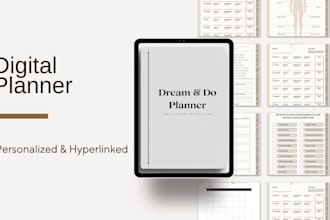 create custom editable digital product designs, printable planners and journals