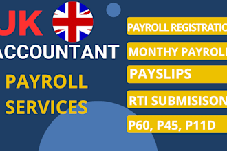 do UK payroll services registration payslips pension p60 p45 p11d