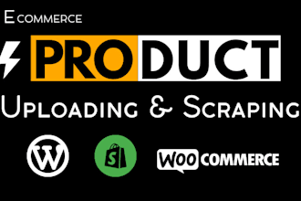 scrape products, upload or import csv to shopify woocommerce listing seo