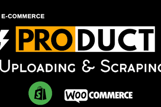 do bulk shopify product upload, listing, import and scrape woocommerce website